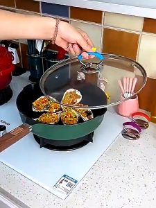 1pcs Universal Stainless Steel Pot Cover Handle Silicone Anti-Scalding Heat Resistance Cover with Handle Kitchen Accessories  Fit Pot Lid Handle Replacement Knob for Most Lids