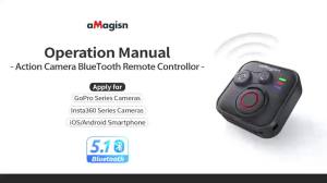 aMagisn 50M Bluetooth Remote Control for Insta360 X5 / X4 Air / Ace Pro 2 Gopro Hero 13 Camera iOS Android Shutter Controller