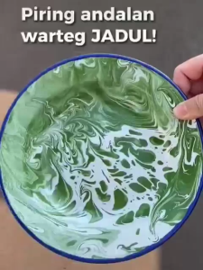 12 Pcs Piring Jadul Piring Seng Enamel Lurik Blirik Ukuran 22 cm Tebal