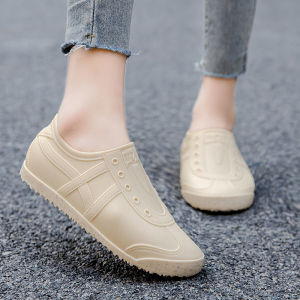 All Year Round Rain Boots for Women Low Ankle Non Slip Waterproof Rubber Shoes Flats Rain Boots Fashion Soft Bottom Kitchen Work Shoes Men