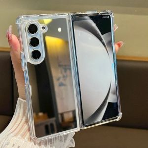 Luxury Plating Girl Makeup Mirror Phone Case For Samsung Galaxy Z Fold 7 6 5 4 3  Four-corner Airbag Shockproof Bumper Cover
