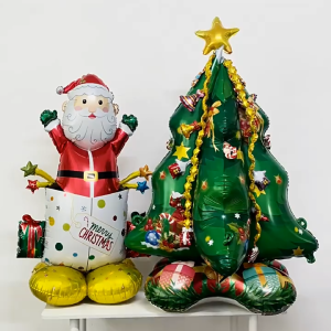 Large Christmas Tree Balloons 🔥全网最低价🔥 Standing Santa Claus Christmas Tree Aluminum Film Balloon 圣诞气球 聖誕節 裝飾品 圣诞树