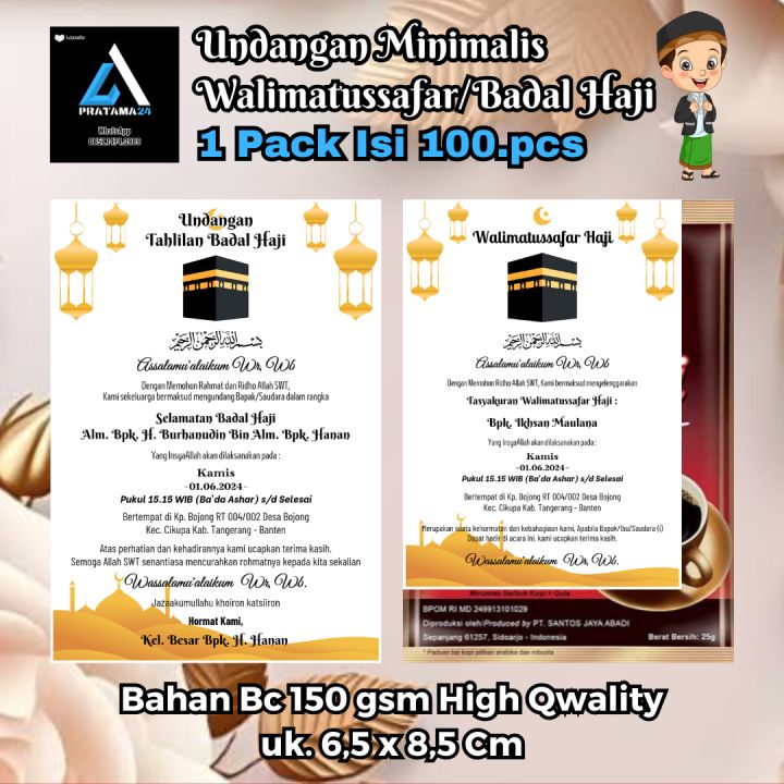 Undangan Walimatussafar Haji/Selamatan Badal Haji | Lazada Indonesia