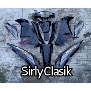 Cover Body Fullset Halus Kasar Honda Supra X 125 Lama 2005 s/d 2008 Warna Hitam Lis Stiker 2005