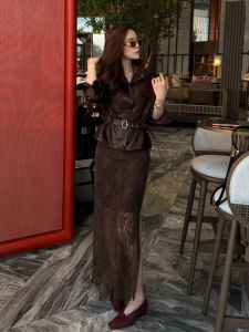 DANTING | Elegant and Powerful Lace Leather Clothing Set