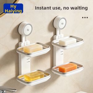 Hayan | Double-slot Luxury Water-draining Suction Wall-mounted Soap Box