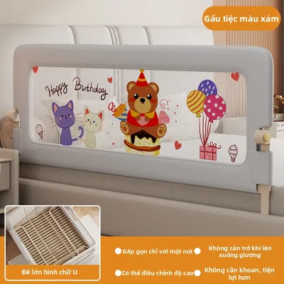HUANXINIAO | Rào Chắn Giường Trẻ Sơ Sinh Phòng Ngừa Rơi Gập Được và Điều Chỉnh Được