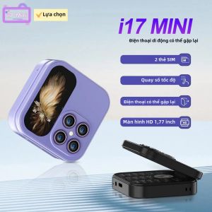 I17 Mini Có Thể Gập Lại Điện Thoại Dual SIM 1.77 Màn Hình HD 2G Điện Thoại Di Động Có Đèn Pin Quay Số Tốc Độ Đài FM Bluetooth Điện Thoại Di Động Nhỏ Quà Tặng