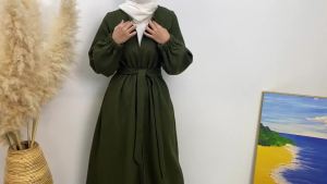 Fashion Muslim Abaya Women Trench Coat Morocco Over Coat England Retro Motorcycle Jacket Dubai Long Outerwear Eid Ramadan Abaya