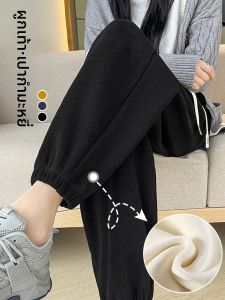 LANGPIN | High Waist Fleece Lined Knitted Sports Pants Womens Loose Fit Autumn Winter Thermal Trousers Casual Slimming Lantern Pants