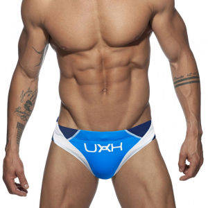 Low-Waist Mens Bikini Briefs Fashionable Patchwork Close-Fitting Thermal Beachwear Swimwear by UXH Brand Nylon Spandex