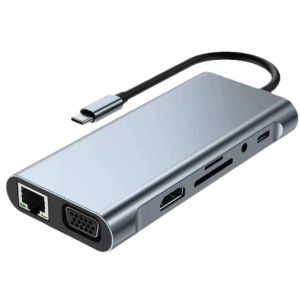 Type-C 11-in-1 Expansion Dock with Network Port HDMI Multi-Function Converter USB Hub Expansion Dock for Macbook