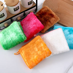 Oil-Resistant Kitchen Magic Cloth Wood Fiber Double Layer Thickened Absorbent Dishwashing Cloth Does Not Drop like Towel