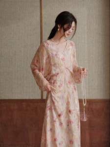 JK&JS | Đầm Dài Chiffon In Hoa Mới Elegance