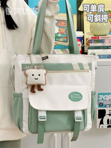กระเป๋าสะพายข้างผ้าไนลอนสไตล์เกาหลีสำหรับเด็กและเยาวชน ความจุขนาดใหญ่ กระเป๋าสะพายข้างแบบลำลองสำหรับเด็กผู้หญิง กระเป๋าสะพายข้างแบบสะพายข้างสำหรับเด็กผู้หญิง