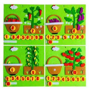 Montessori Math Toys Kids Picking Vegetables DIY 3D Puzzles Digital Cognitive Kindergarten Early Learning Toys Gifts