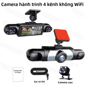Camera Hành Trình Ô Tô 4 Ống Kính 360 Độ Ghi Hình 1080P 4 Kênh Camera Trước Phải Trái Sau Tích Hợp WiFi Cảm Biến G & Ghi Hình Vòng Lặp