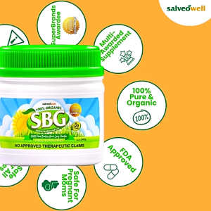 SBG Salveo Barley Grass Jar 240g x 2 | 100% Pure Organic Barley Powder | Detox Drink for Immune Support and Daily Health High Fiber No Sugar Added Vegan FDA & Halal Certified Authentic Wheatgrass Alternative Rich in Antioxidants