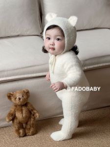 ชุดกางเกงแขนยาวผ้ากำมะหยี่ลายหมีน่ารักสำหรับเด็กชายและเด็กหญิง FADOBABY ฤดูใบไม้ผลิและฤดูใบไม้ร่วง