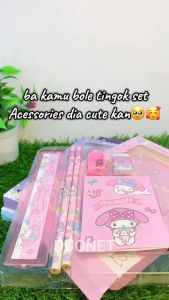 DUONET Kuromi Melody Cinnamoroll Cartoon Stationery Set Pencil Kids Budak Kartun Alat Tulis Gift