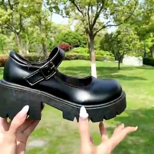JK Shoes Small Leather Shoes Womens British Style Black Thick-Soled Lolita Mary Jane Slip on Shoes Shipping from Philippines