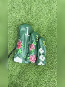 Golf Headcovers Embroidery Golf Driver Fairway Hybrid Headcover Mallet Putter Headcover Leather Golf Accessories