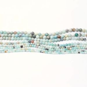 Natura Stone Smooth Mixed Amazonite Round Beads for Jewelry Making Diy Bracelet Necklace Accessories 15" Strand 4 6 8 10mm Craft