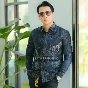 PANDEGA - Prabuseno Kemeja Batik Pria Lengan Panjang Size Slimfit Bahan Katun Printing Lapis Furing Erro Handmade Kualitas Premium Jumbo Big Size Modern Halus Adem dan Nyaman Atasan Cowok Pakaian Kerja Formal Kantor