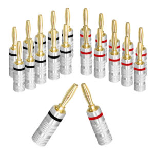 2/6/10/20/50pcs Banana Connector 4mm Speaker Banana Plugs 24K Copper Gold Plated Banana Jack Match with 4mm Binding Post