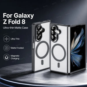 Magnetic Mobile Case for Samsung Galaxy Z Fold 8 Ultra 7 6 Wireless Charging Cases Translucent Slim Rugged Cover with Magnet
