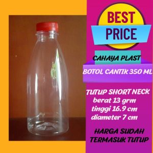 Botol Cantik 350Ml- Botol Plastik 350Ml-Botol minuman 350Ml- isi 52 Pcs Free packing kardus