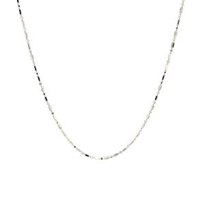 Nathalias NY สร้อยคอทองคำขาวแท้ 14K ลายลูกปัดสลับเจียระไนแบบไดมอนด์คัท ขนาด 1.1 มม. (พรีออเดอร์ 10-12 วันทักแชทก่อนสั่ง)