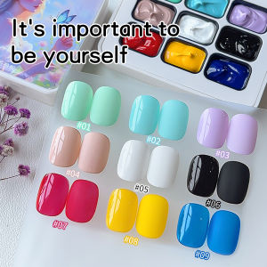 9-colors Madrid Nights patter glue smudges canned high saturation popular semi-solid nail polish glue nail salon for special use