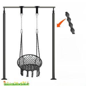 Modern Minimalist Outdoor Balcony Swinging Chair Hammock Chair Indoor Hanging Chair Grapevine Frame Artistic Design Swinging Bed