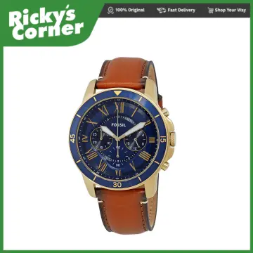 FOSSIL WATCH Fossil Brown Blue Quartz Watch for Men s FS5268 Grant Sport Chronograph Luggage Leather Watch Lazada PH