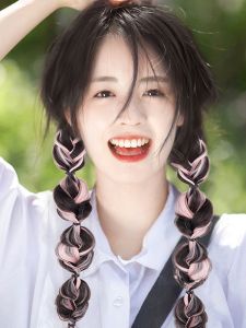 Colorful Dirty Braid Hair Extensions Box Braid Fake Hair Tail Self-Wearing Highlighted Bob Braids Popular Internet Hair Weave