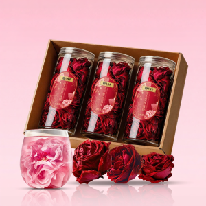 EFUTON TEA | Dried Dark Red Rose Loose Tea 3 Cans