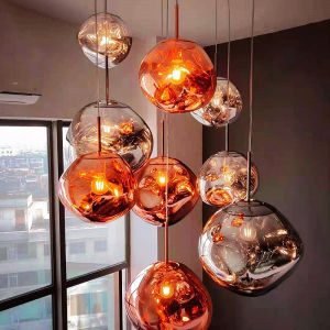 Modern Lava Chandelier: A Creative Minimalist Lamp for Your Duplex Building