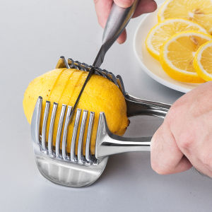 Stainless Steel Kitchen Handheld Orange Lemon Slicer Tomato Cutting Clip Fruit Slicer Onion Slicer KitchenItem Cutter Accessorie
