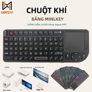 Bàn Phím Không Dây Mini MRSVI A8 2.4G Với Bàn Di Chuột Có Đèn Nền 7 Màu Đèn Báo Hồng Ngoại Cho Android TV Box PC Office