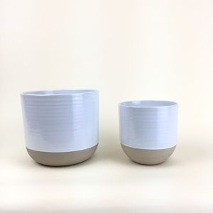 กระถางต้นไม้มินิมอล กระถางเซรามิคสีขาว กระถางต้นไม้8นิ้ว