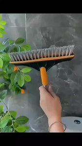 3 in 1 Floor Brush Scrubber with Long Handle Grout Brush 3 Poles 53.5 New Upgrade Stiff Bristle Cleaning Scrub Brush with Squeegee 180°Rotating Tile Brush for Cleaning Bathroom Glass Patio Kitchen
