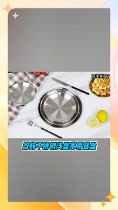 READY STOCK 304 Korean-style Stainless Steel BBQ Meat Round Plate Bone Dish Shallow Dish Dessert Cake Coffee Tray Golden Tableware