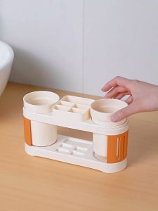 ชุดอุปกรณ์แปรงฟัน ที่ี่วางแปรงสีฟัน ถ้วยเดียว/ถ้วยคู่ ถาดวาง+แก้วบ้วนปาก ทำความสะอาดง่าย