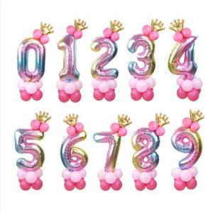 32Inch Birthday Balloons Rainbow Number Foil Balloons Kids Birthday Party Decorations Balloons Happy Birthday Balloon