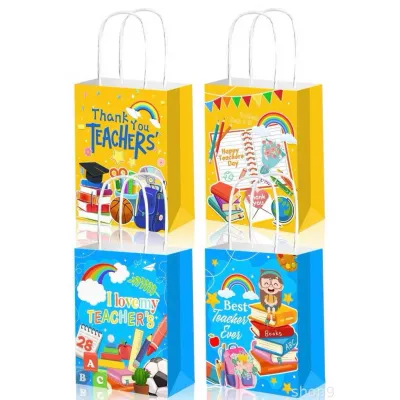 SG Teachers Day Gift Bag Rainbow thick Paper Bag Gift Bag Thank you Bag