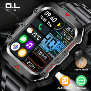 G.L Wear 2025 New Sports Smart Watch Bluetooth Talk LED Flashlight Multi-function Outdoor Sports Smart Watch for Men Women
