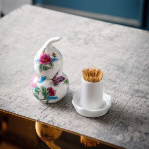 Hộp Đựng Tăm Bằng Gốm Sứ Kiểu Mỹ Cổ Điển Có Nắp Hộp Đựng Tăm Treo Tường Phòng Tắm Hộp Đựng Vật Dụng Nhà Cửa Hộp Đựng Tăm