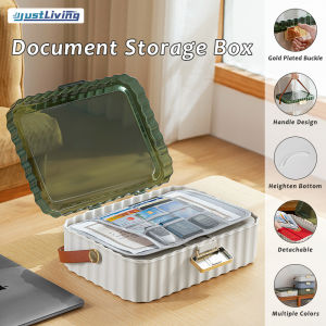 JustLiving 1PC Multifunction Document Storage Box with Lock Package Multi-layers Home Document Card Passport Travel Storage Box Family Multifunctional Storage Box