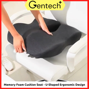 Memory Foam Cushion Seat U-Shaped Pad Thickened Soft Breathable Waist Support Removable Cover